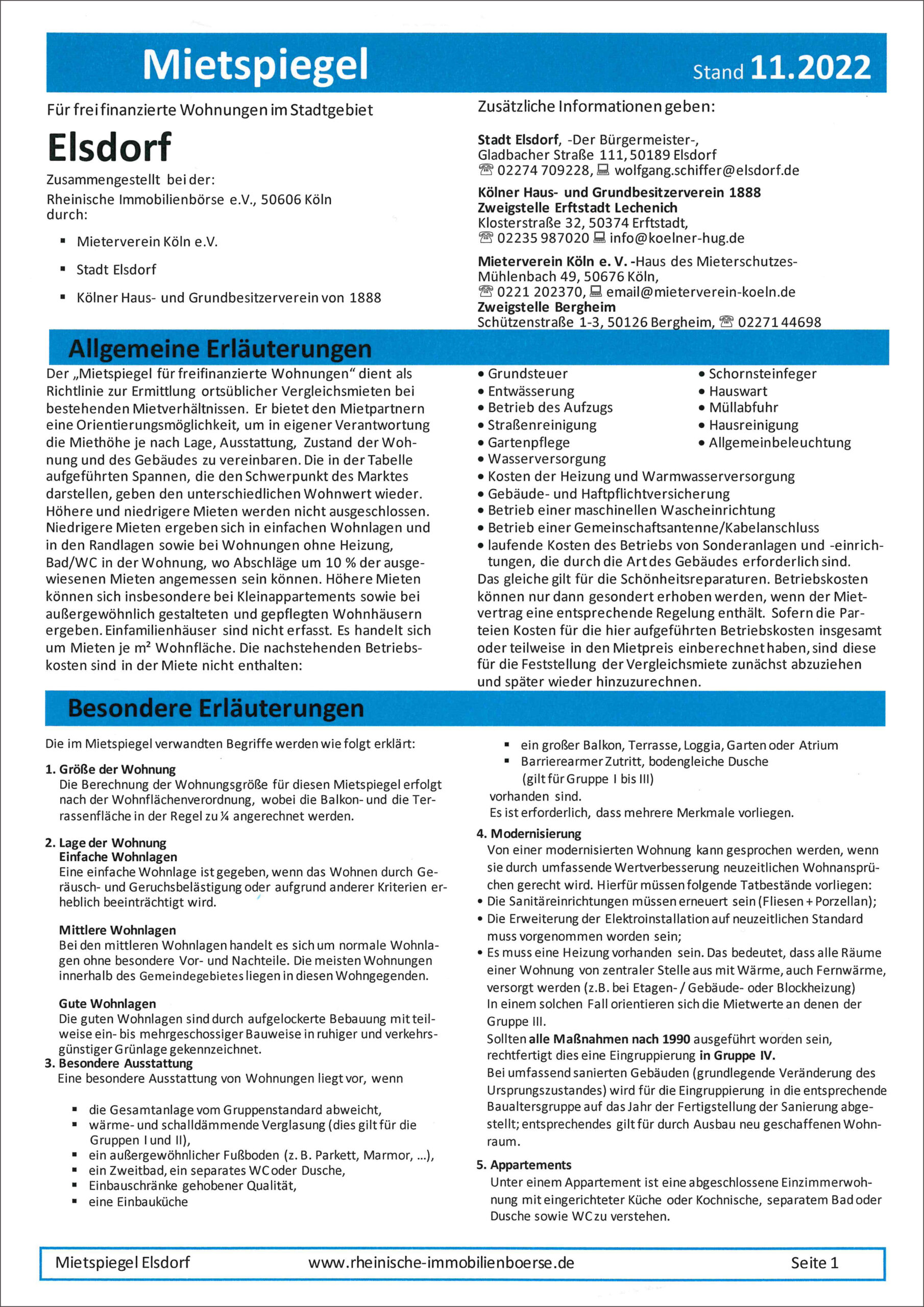 Elsdorf - Mietspiegel