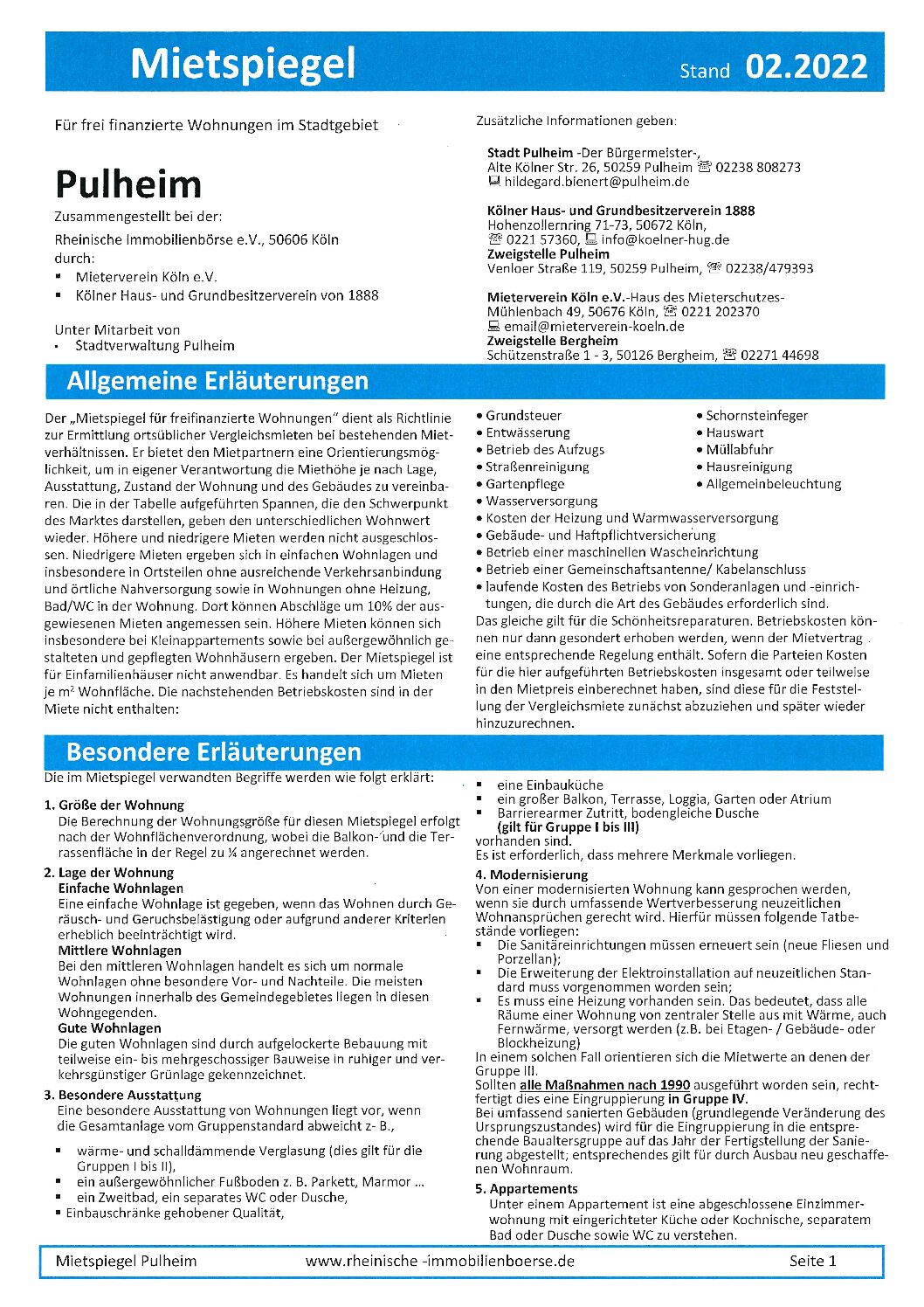 Pulheim - Mietspiegel